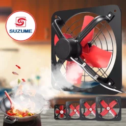 Quạt hút bếp (kim loại) 16inch Quạt thông gió công nghiệp/Làm mát & loại bỏ khói/Hút mạnh/Dây nguồn 2m