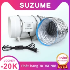 Quạt thông gió hút mùi đường ống đa năng hiệu suất cao chuyên dùng cho nhà bếp công sở nhà vệ sinh không ồn 「SUZUME」