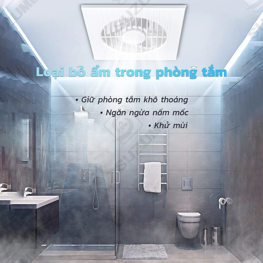 Quạt thông gió 6 inch 20W siêu êm 38dB, tiết kiệm điện, lỗ 15cm - Phù hợp cho nhà vệ sinh và phòng nhỏ thông gió khử ẩm - Ảnh 7