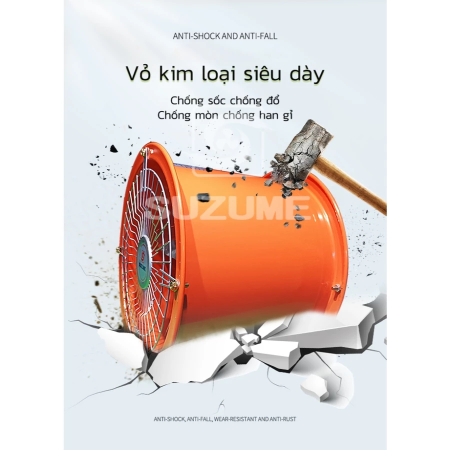 Quạt Hút Công Nghiệp Tốc Độ Cao V2B 12INCH 2800r/phút - Động Cơ Đồng Nguyên Chất, Cánh Quạt Inox - Công Suất Gió Lớn 🔥🔥 - Ảnh 9